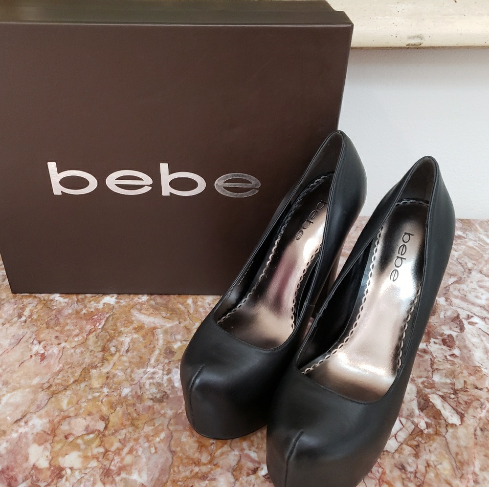 NEW BEBE Black KHLOE Heels Size 6